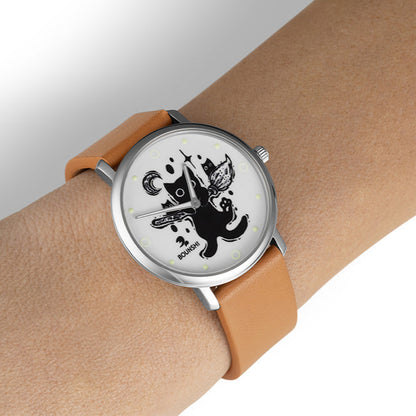 BOUNSHI × @valio_art Broom Cat Watch - Brown Strap